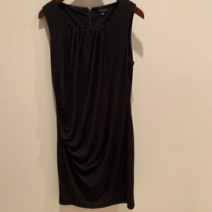 Saks Fifth Avenue Black Draped Sleeveless Dress